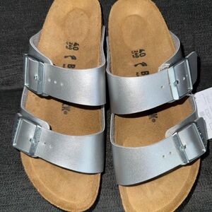 Birkenstock Metallic Silver Sandals